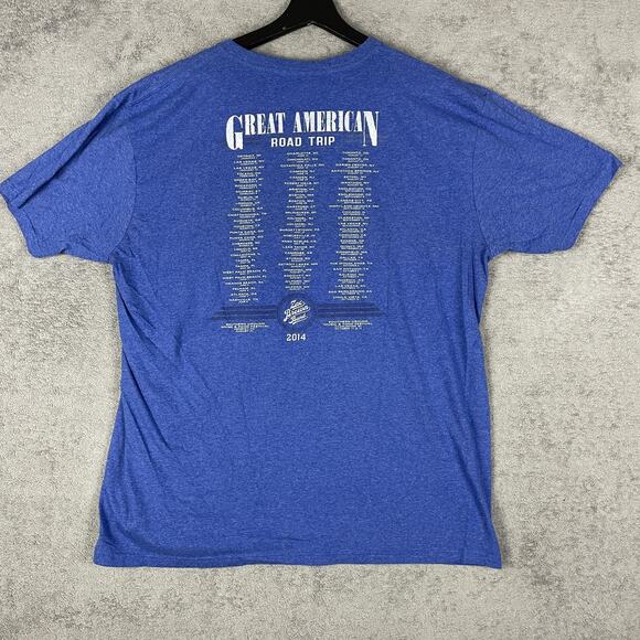 Zac Brown Band Shirt Mens 2XL Blue Great American Road Trip 2014 Tour Music Tee - Picture 3 of 8